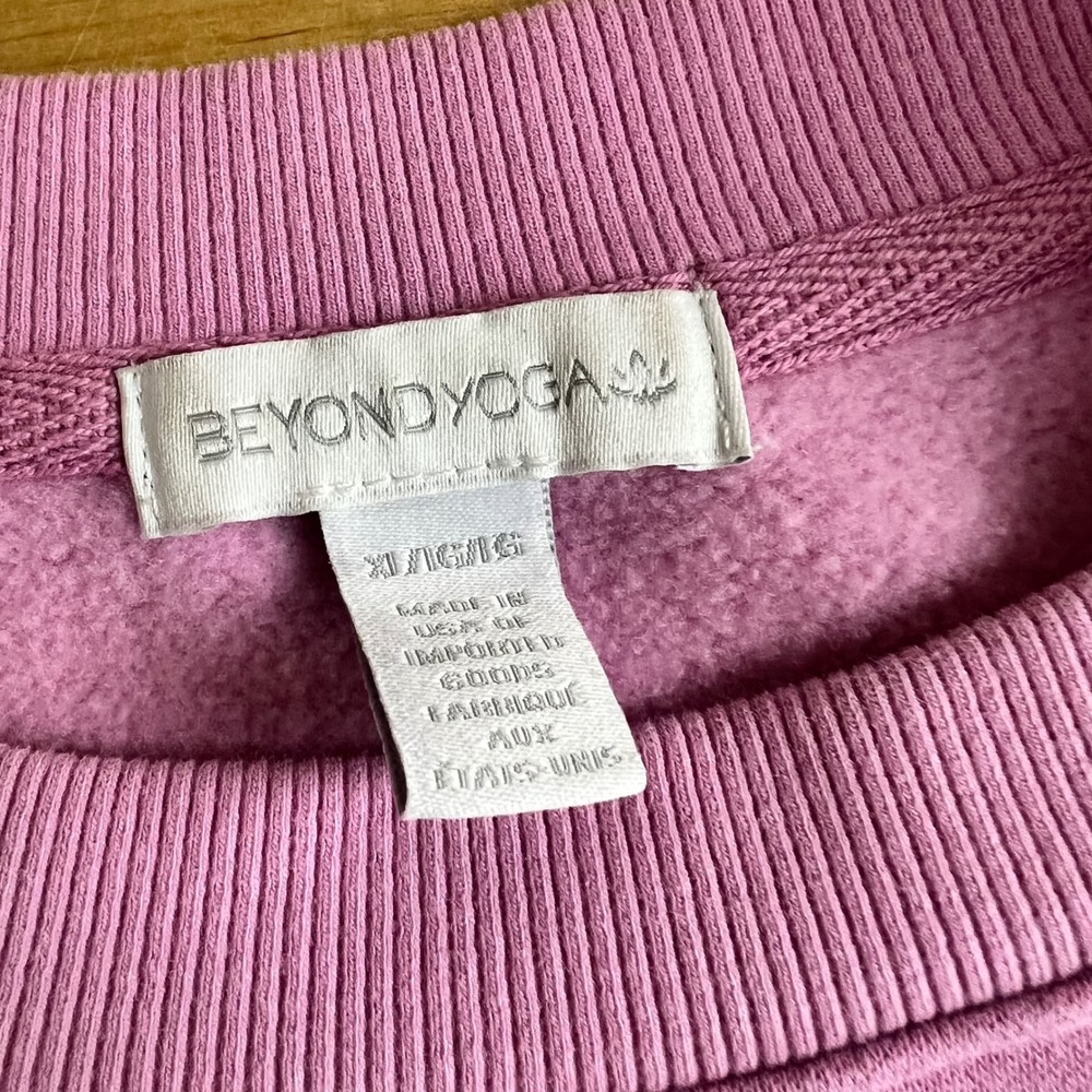 Beyond Yoga Sweatshirt Weekend Size XL Pink Crewneck Long Sleeve Pullover Lounge - Picture 5 of 8